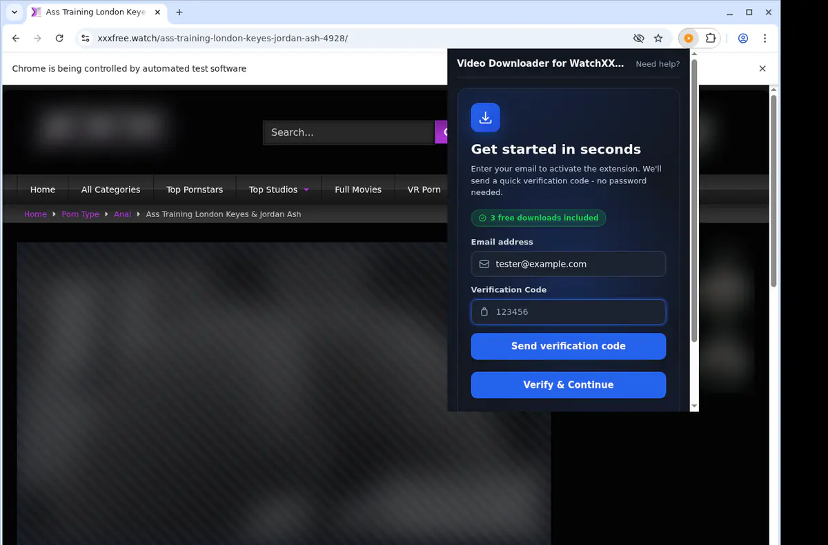 Watchxxxfree Video Downloader browser extension screenshot 4